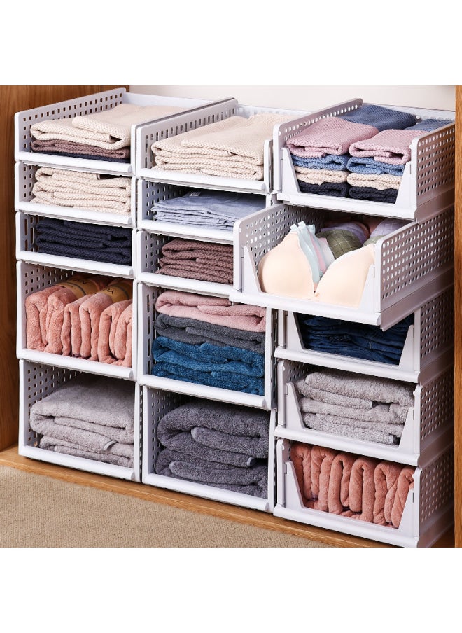 Wardrobe Storage Layered Wardrobe Partition Cabinet Layered Rack Clothes Organizer Shelf Basket Drawer-type Storage Box Desktop-Color:TaLL StyLe  Medium Size 40L