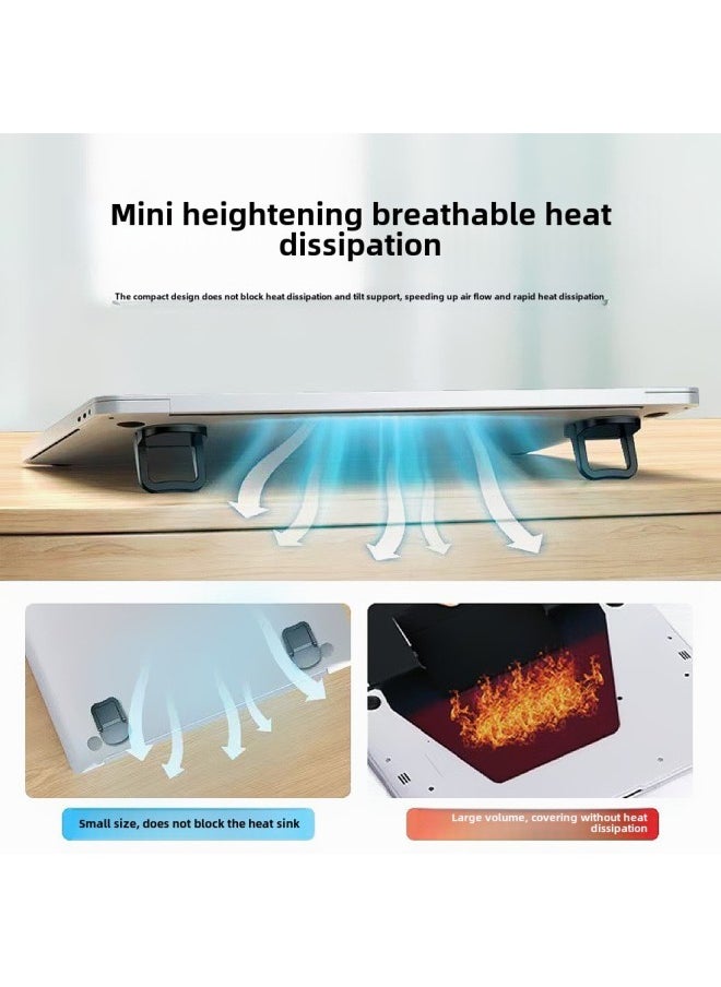 Laptop Stand Invisible Height-raising Mini Ultra-thin Convenient Folding Keyboard Computer Heat Dissipation Support Shelf-Color:High Quality Alloy  2-pack