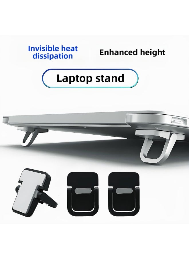 Laptop Stand Invisible Height-raising Mini Ultra-thin Convenient Folding Keyboard Computer Heat Dissipation Support Shelf-Color:High Quality Alloy  2-pack