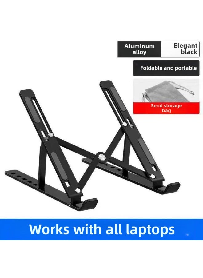 N3 Laptop Stand Desktop Vertical Cooling Monitor Stand Folding Lifting Aluminum Alloy Stand Wholesale-Color:18 Inch Aluminum Alloy (black)