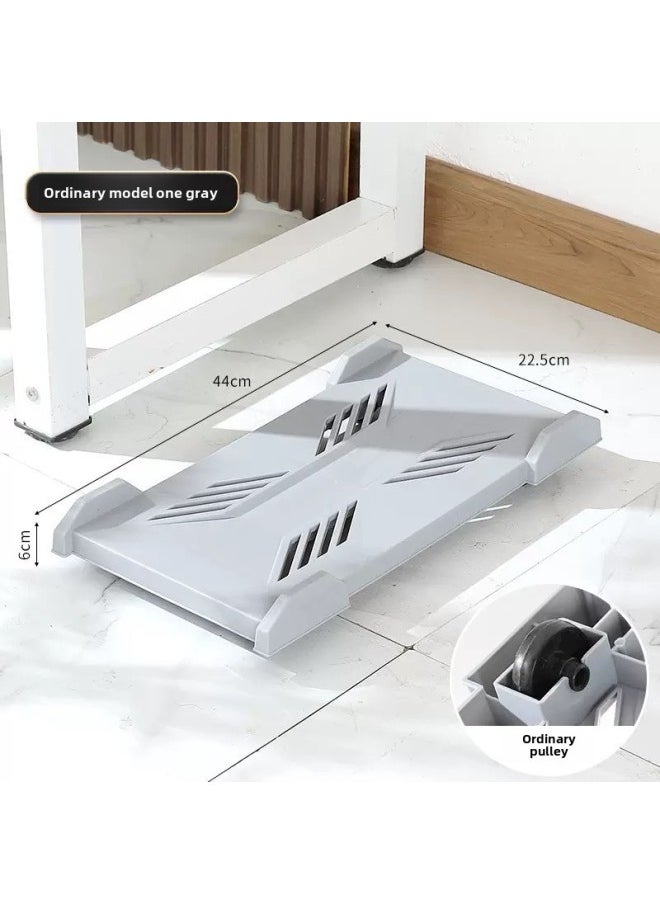 Desktop Computer Host Chassis Bracket Movable Roller Chassis Bracket Base Tray Home Office Bracket-Color:Classic Gray