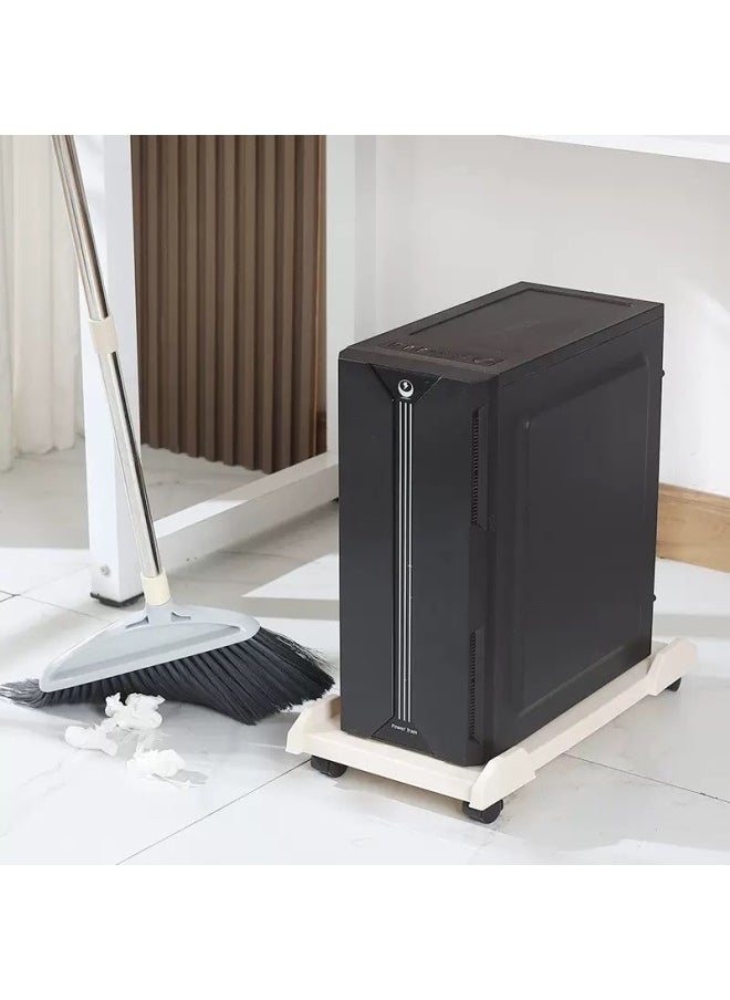Desktop Computer Host Chassis Bracket Movable Roller Chassis Bracket Base Tray Home Office Bracket-Color:Classic Gray