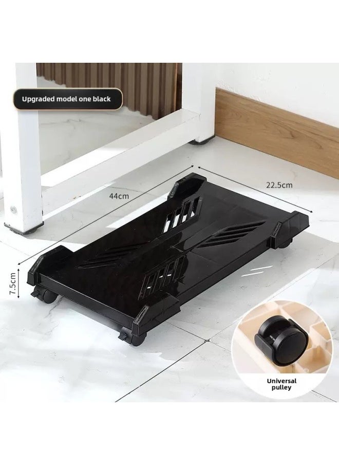 Desktop Computer Host Chassis Bracket Movable Roller Chassis Bracket Base Tray Home Office Bracket-Color:Classic Gray