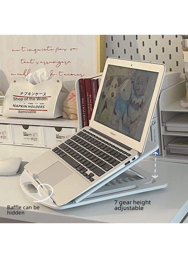 Portable Laptop Stand Desktop 360 Rotation Elevation Foldable Adjustable Cooling Bracket For Notebook Computer Digital Computer-Color:White-Y Bracket [Rotating] + Mobile Phone Holder