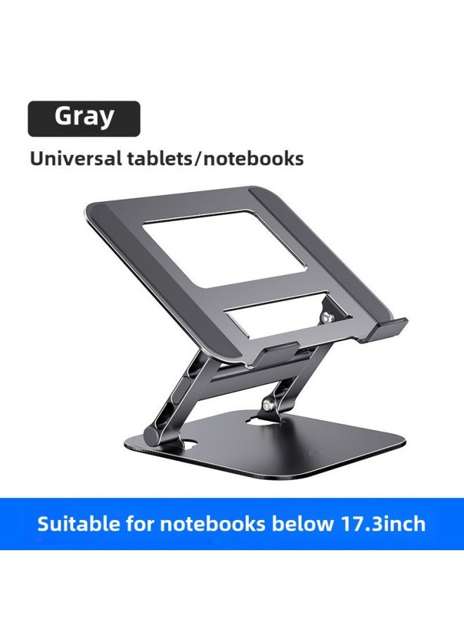 Carbon Steel Computer Bracket Metal Lifting Laptop Tablet Heat Dissipation Desktop Bracket-Color:Carbon Steel Gray With Aluminum Alloy Crossbar