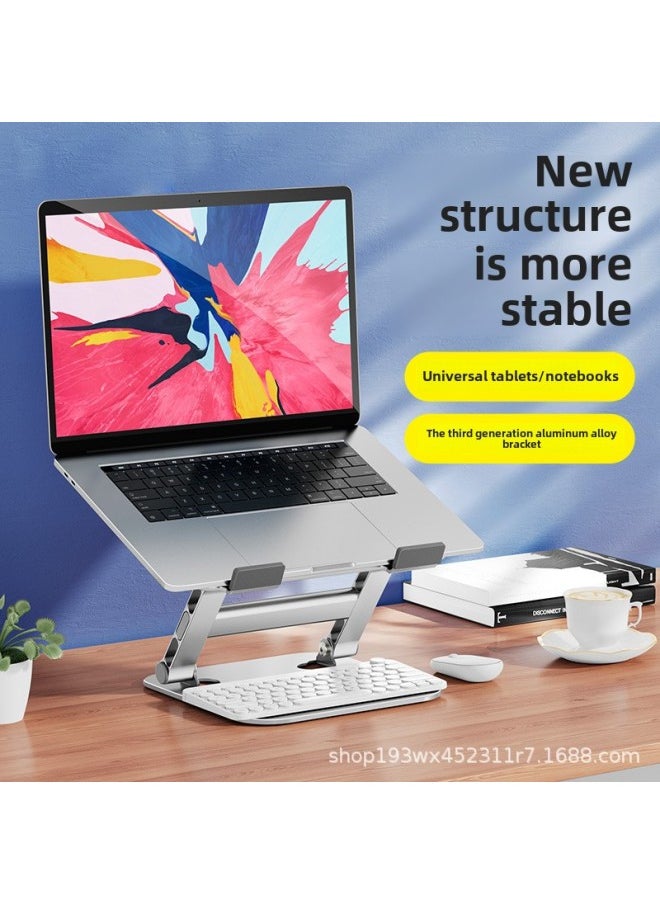 Carbon Steel Computer Bracket Metal Lifting Laptop Tablet Heat Dissipation Desktop Bracket-Color:Carbon Steel Gray With Aluminum Alloy Crossbar