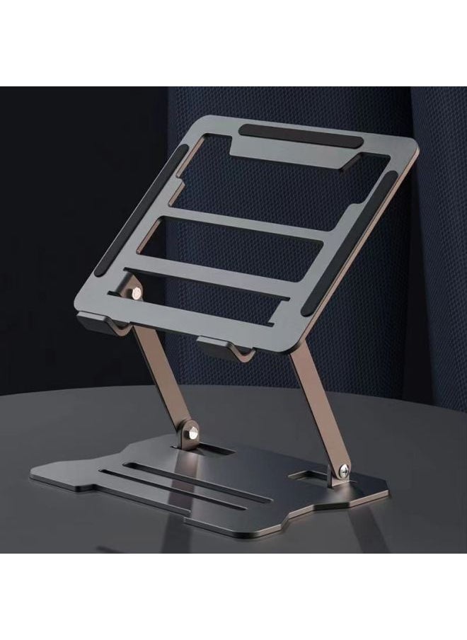 Laptop Convenient Foldable Multifunctional Heat Dissipation Laptop Tablet Alloy Bracket Free Shipping-Color:Reinforced Heat Dissipation Model Black Installation-free