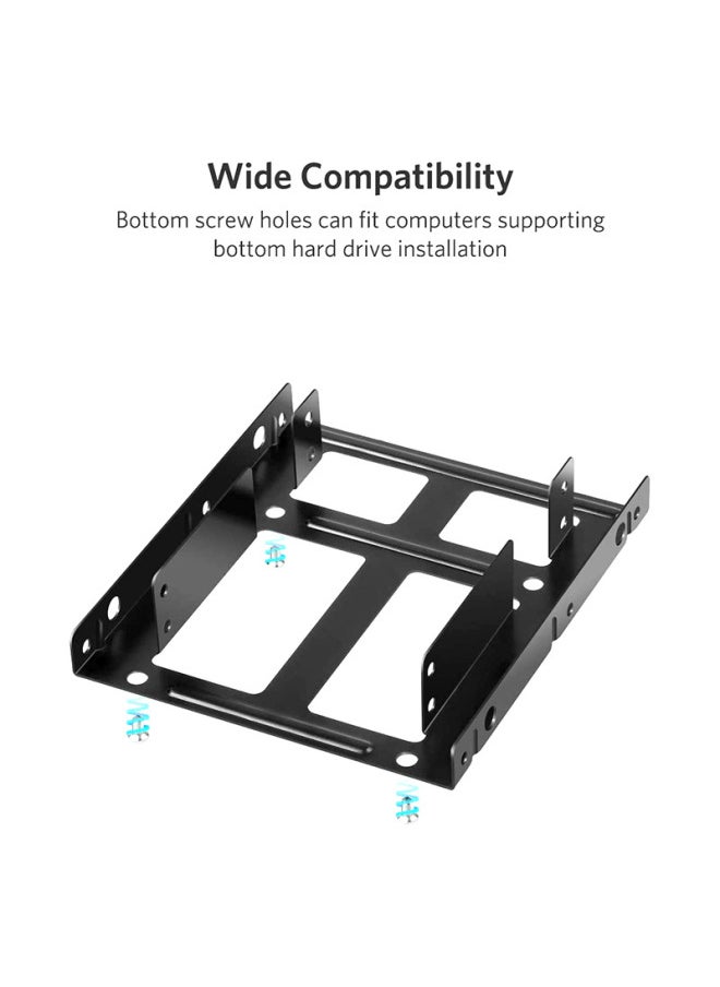Desktop Package 2.5 To 3.5 Inch Dual-disk SSD Hard Disk Bracket SATA Hard Disk Cable Power Cord Screwdriver-Color:Black Bracket + Screw + Screwdriver