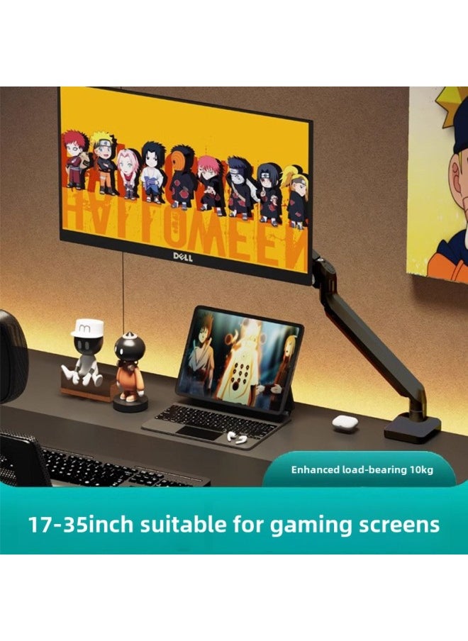 Computer Monitor Bracket Desktop Elevated Rack Rotating Screen Punch-Free Dual-Screen Desktop Display Hanger Base-Color:Single Screen Large Load-bearing-[15KG Large Load-bearing] Large Screen Dedicated
