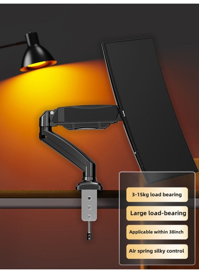 Computer Monitor Bracket Desktop Elevated Rack Rotating Screen Punch-Free Dual-Screen Desktop Display Hanger Base-Color:Single Screen Large Load-bearing-[15KG Large Load-bearing] Large Screen Dedicated