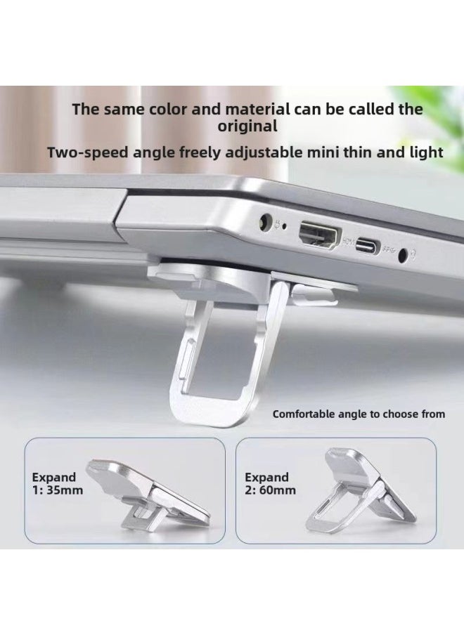 Zinc Alloy Laptop Stand Invisible Height-raising Mini Ultra-thin Convenient Folding Keyboard Computer Pad High Cooling Rack-Color:First Gear Black