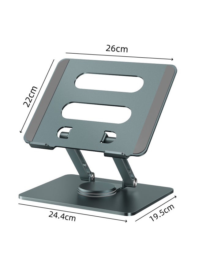 Notebook Stand Desktop 360-degree Rotating Heightening Base Office Game Cooling Stand Projector Computer Stand-Color:D086 Notebook Rotating Stand: Gray