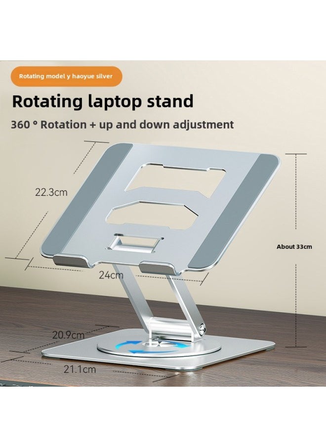 Extended Dock Laptop Stand Desktop Computer Stand All-metal Rotating Folding Advanced Computer Stand Wholesale-Color:A16 Rotary Silver