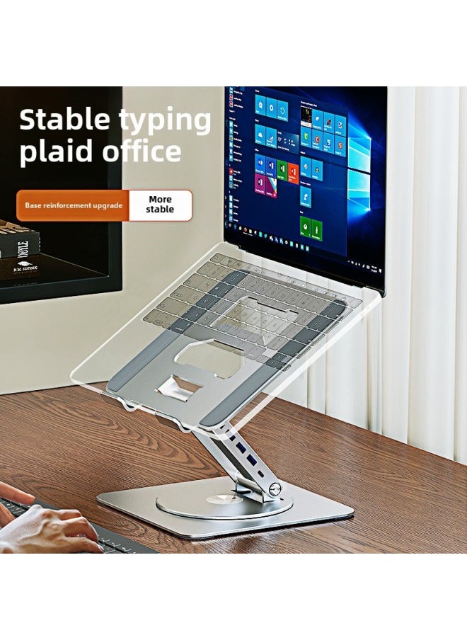Extended Dock Laptop Stand Desktop Computer Stand All-metal Rotating Folding Advanced Computer Stand Wholesale-Color:A16 Rotary Silver