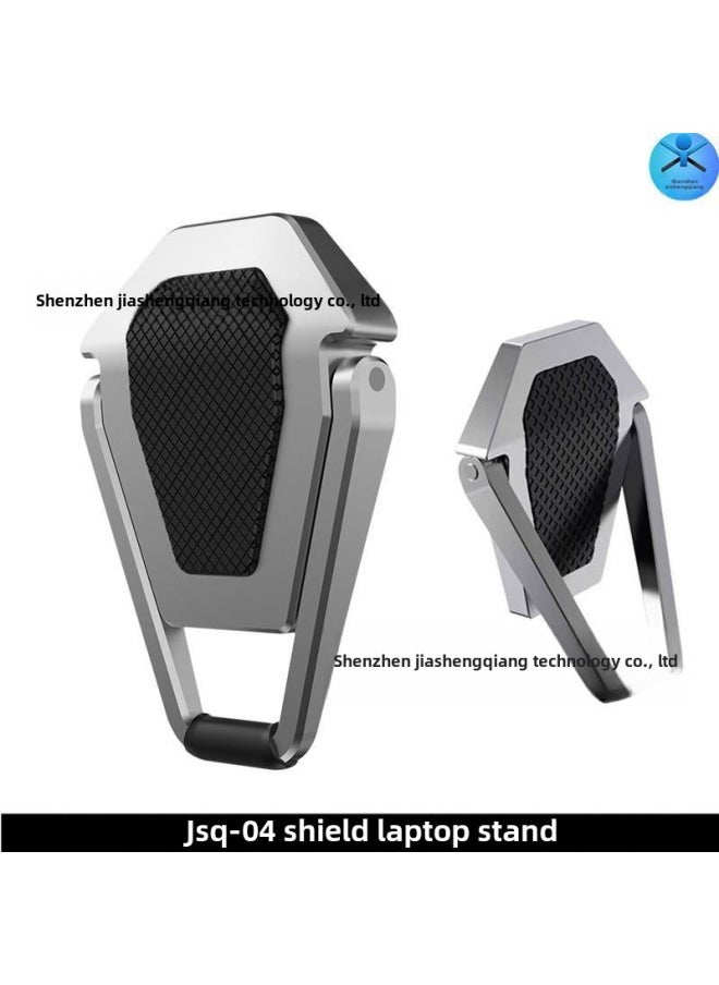 Shield Laptop Bracket Desktop Elevated Heat Dissipation Bracket Invisible Folding Portable Aluminum Alloy Small Bracket-Color:Two-speed Alloy Silver