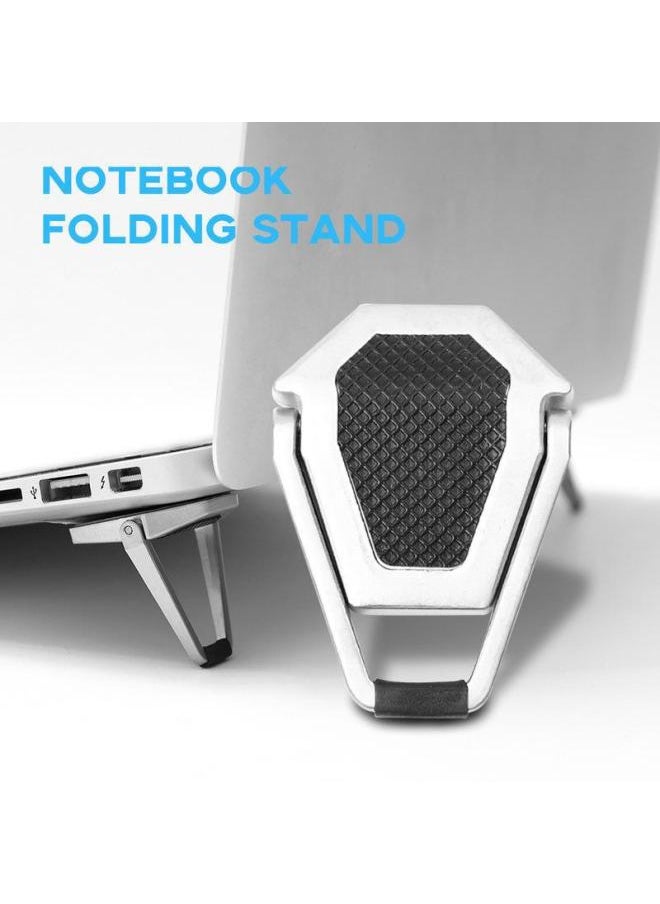 Shield Laptop Bracket Desktop Elevated Heat Dissipation Bracket Invisible Folding Portable Aluminum Alloy Small Bracket-Color:Two-speed Alloy Silver