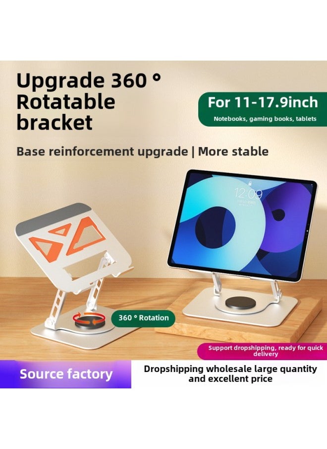 360-degree Rotating All-metal Laptop Bracket Suspension Heat Sink Desktop Heightening Flat Support Frame-Color:[12-black] Tablet/laptop Universal - Full Metal + 360 Degree Rotation