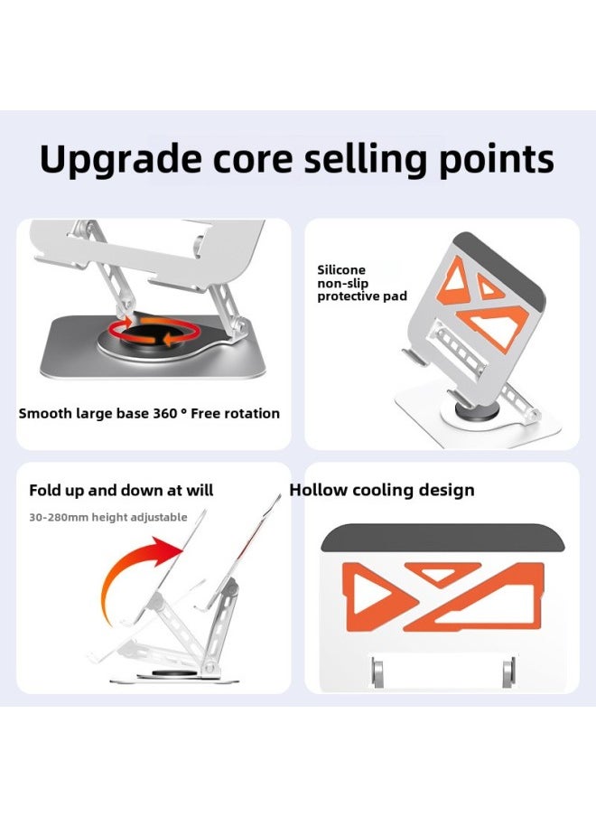 360-degree Rotating All-metal Laptop Bracket Suspension Heat Sink Desktop Heightening Flat Support Frame-Color:[12-black] Tablet/laptop Universal - Full Metal + 360 Degree Rotation