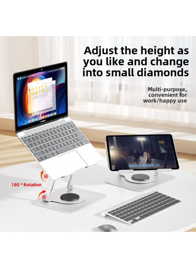 360-degree Rotating All-metal Laptop Bracket Suspension Heat Sink Desktop Heightening Flat Support Frame-Color:[12-black] Tablet/laptop Universal - Full Metal + 360 Degree Rotation