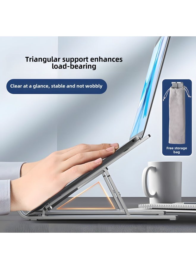 Laptop Stand Aluminum Alloy Computer Desktop Tablet Stand Folding Lifting Portable Cooling Bracket Wholesale-Color:Large N3 Plastic 10-gear [black]]
