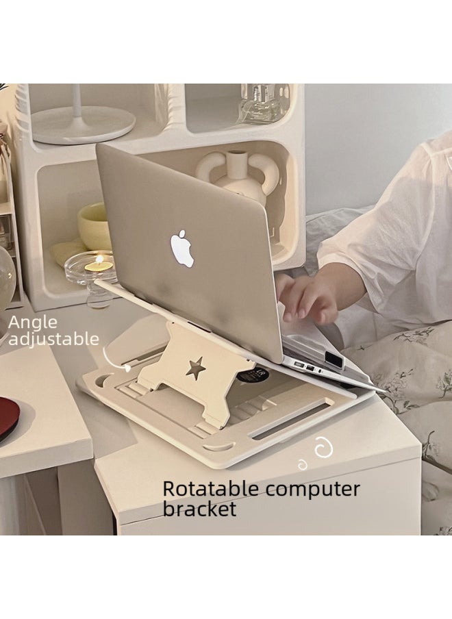 Portable Laptop Stand Desktop 360 Rotation Elevation Foldable Adjustable Cooling Bracket For Notebook Computer Digital Computer-Color:White-Y Bracket [standard]]