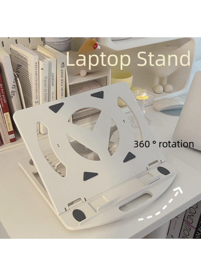 Portable Laptop Stand Desktop 360 Rotation Elevation Foldable Adjustable Cooling Bracket For Notebook Computer Digital Computer-Color:White-Y Bracket [standard]]