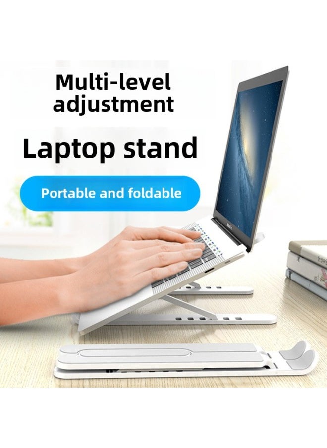 HUA PX/Huapuxing Laptop Bracket Desktop Folding Flat Elevated Hanging Heat Dissipation Base P1-Color:P1 Pro [white] Abs Multi-level Adjustment