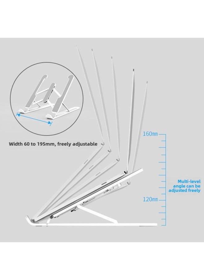 HUA PX/Huapuxing Laptop Bracket Desktop Folding Flat Elevated Hanging Heat Dissipation Base P1-Color:P1 Pro [white] Abs Multi-level Adjustment