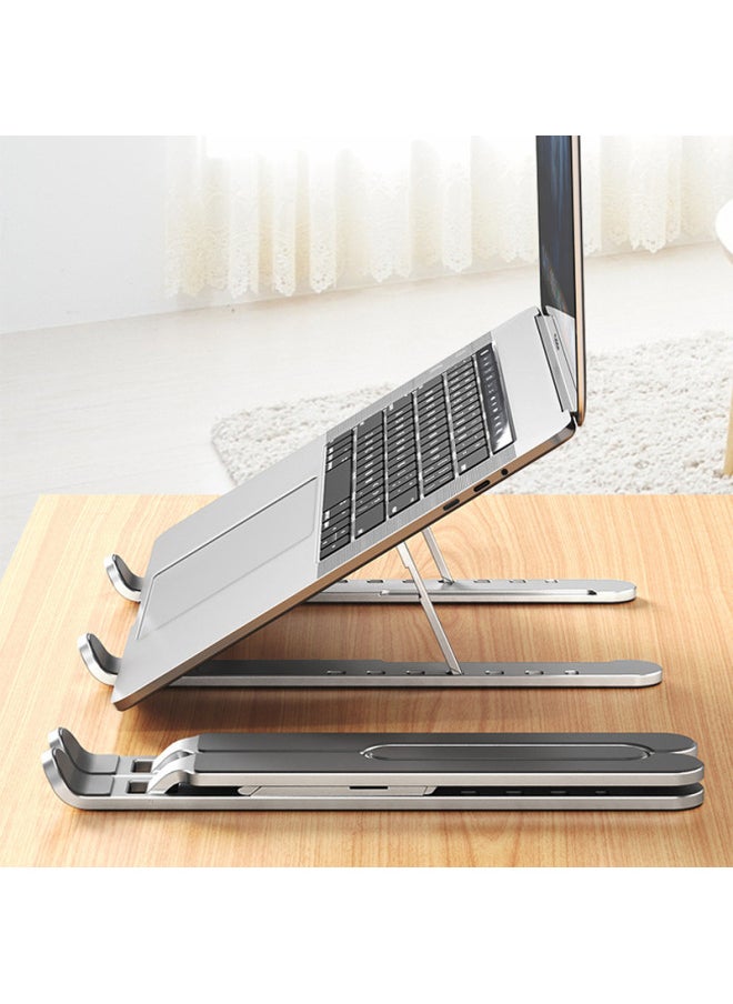 HUA PX/Huapuxing Aluminum Alloy Heat Dissipation Notebook Stand Folding Desktop Display Stand Desktop Pad Height-Color:Pl1 [silver] Aluminum Alloy Notebook Stand