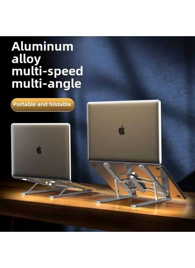 HUA PX/Huapuxing Aluminum Alloy Heat Dissipation Notebook Stand Folding Desktop Display Stand Desktop Pad Height-Color:Pl1 [silver] Aluminum Alloy Notebook Stand