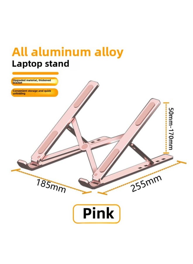 M3 Series Aluminum Alloy Laptop Stand Portable Desktop Notebook Laptop Heightening Radiator-Color:M3 Series/pink