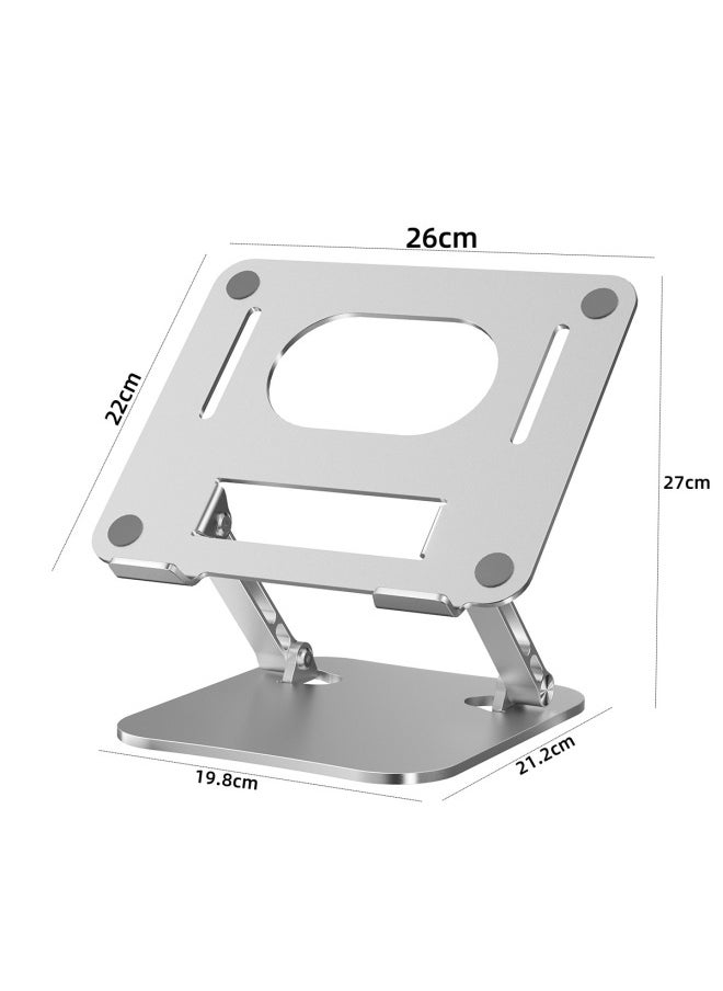 Notebook Stand Desktop 360-degree Rotating Heightening Base Office Game Cooling Stand Projector Computer Stand-Color:D062 Laptop Stand: Silver