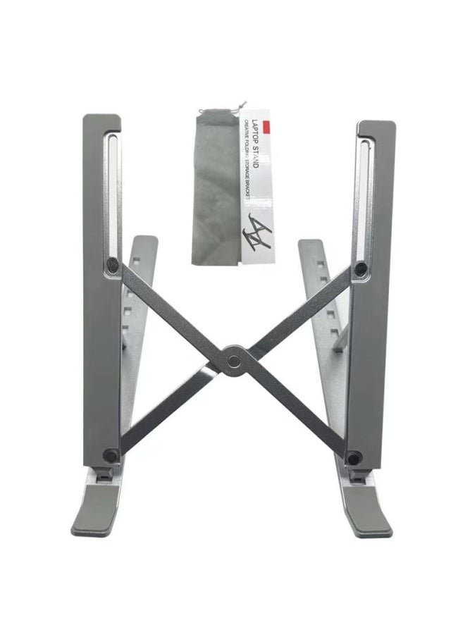 Notebook Bracket Aluminum Alloy Multifunctional Folding Vertical Support Frame Portable Storage Cooling N3 Computer Bracket-Color:Aluminum Alloy Full Silicone Pad Silver 18 Inch