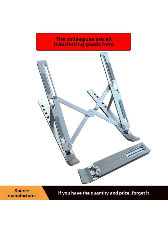 Notebook Bracket Aluminum Alloy Multifunctional Folding Vertical Support Frame Portable Storage Cooling N3 Computer Bracket-Color:Aluminum Alloy Full Silicone Pad Silver 18 Inch
