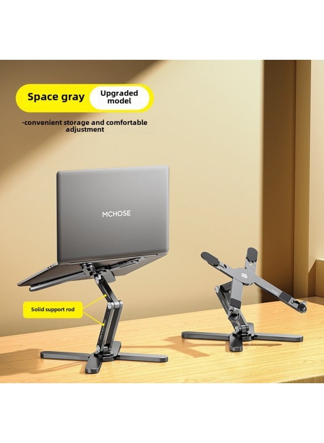 Mai Cong MCHOSE Aluminum Alloy Rotating Bracket Double Baffle N86 Customable Bracket X-Type Sci-Fi Style Notebook Bracket-Color:N86 Gray Upgraded Version-neutral