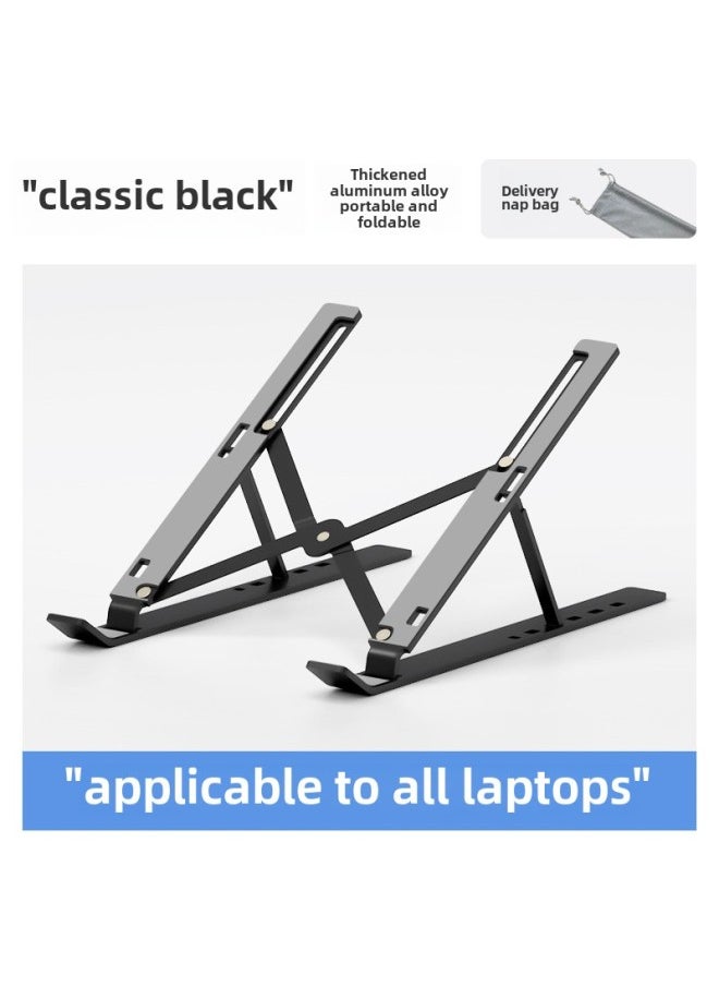 Notebook Bracket N3 Aluminum Alloy Bracket Computer Folding Bracket Gift Bracket P1 Plastic Aluminum Alloy Bracket-Color:N3 Black [aluminum Alloy + Full Silicone]]