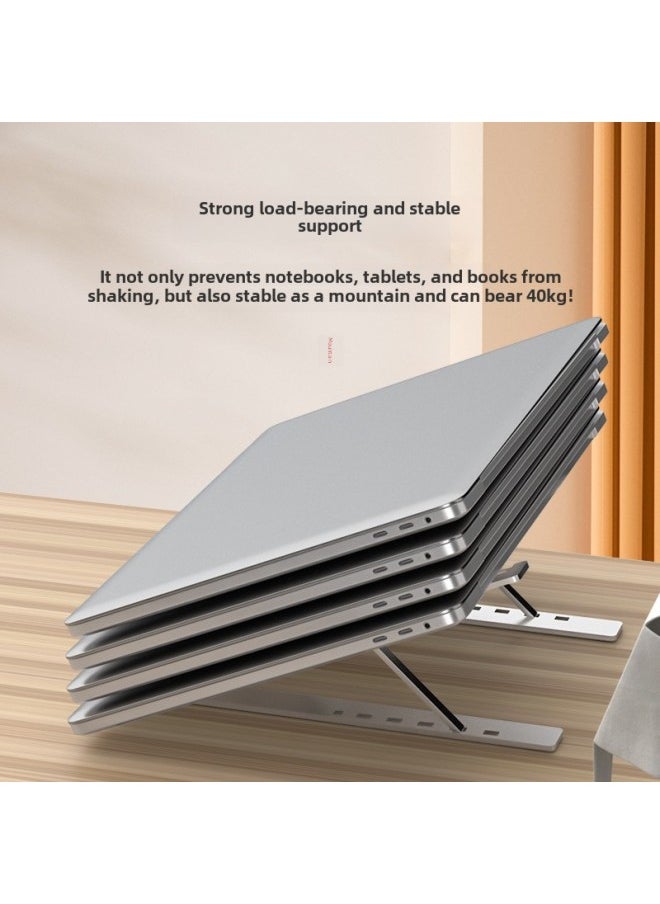Notebook Bracket N3 Aluminum Alloy Bracket Computer Folding Bracket Gift Bracket P1 Plastic Aluminum Alloy Bracket-Color:N3 Black [aluminum Alloy + Full Silicone]]