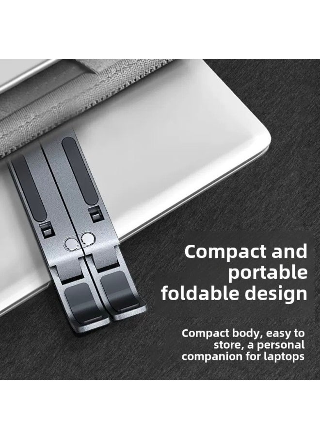N3 Aluminum Alloy Laptop Bracket Lifting Folding Computer Bracket Portable Heat Dissipation Base Heightening Bracket-Colour:X1 Bracket (pink)