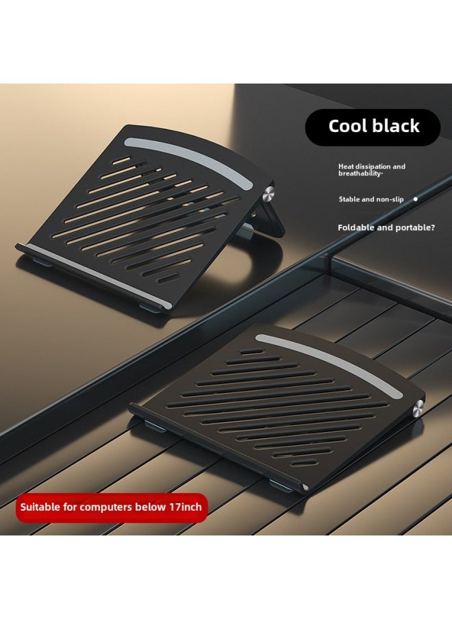 Laptop Stand Tablet Desktop Lifting Stand Portable Folding Cooling Fan Computer Stand-Color:Classic Black ]