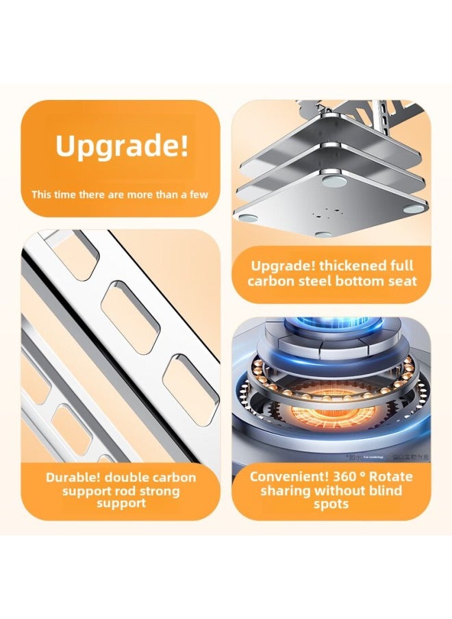 Carbon Steel Laptop Stand Desktop Liftable Foldable Heightening Heat Dissipation Flat Plate Stand Wholesale-Color: Tablet Stand + All Metal + 360 Degree Rotation