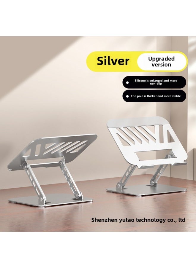 Carbon Steel Laptop Stand Desktop Liftable Foldable Heightening Heat Dissipation Flat Plate Stand Wholesale-Color: Universal For Tablets/laptops - All Metal + Fixed Style