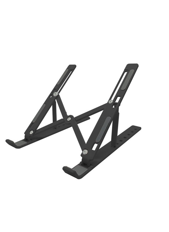 Notebook Computer Aluminum Alloy Bracket Bracket Desktop Height Cooling Folding Portable Support Hanging Vertical Adjustment-Color:16inch Plastic Small Black Is Only Suitable For Mobile Phones And Tablets