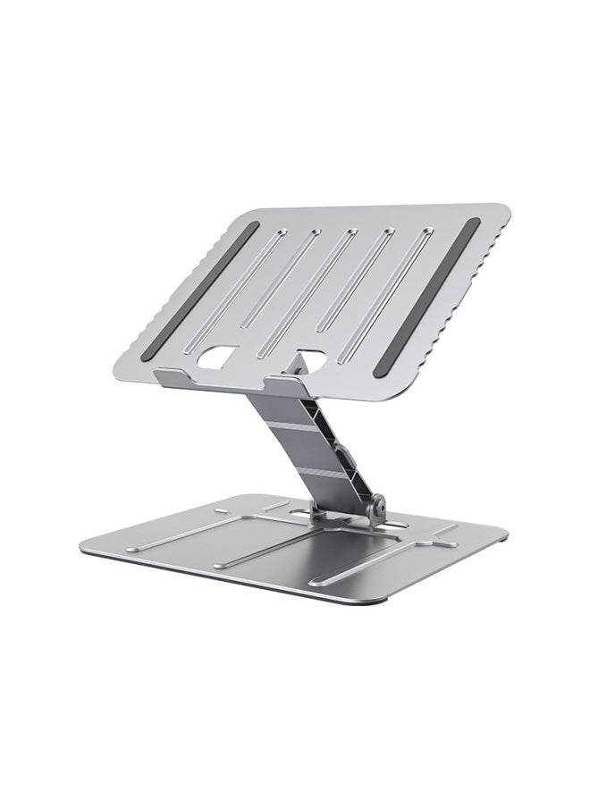 Laptop Bracket Computer Bracket Elevator Heat Dissipation Office Folding Liftable Bracket-Color:Silver White  Single Cooling