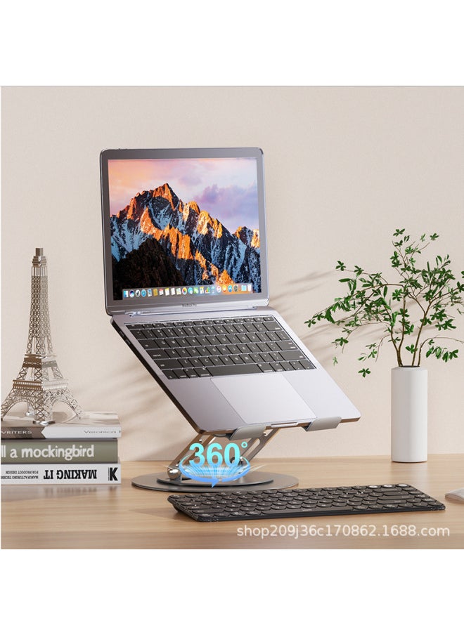 Laptop Stand 360-degree Rotating Adjustable Lifting Bracket Portable Storage Office Tablet Support-Color:Pink