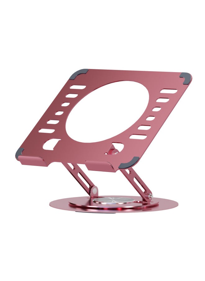 Laptop Stand 360-degree Rotating Adjustable Lifting Bracket Portable Storage Office Tablet Support-Color:Pink