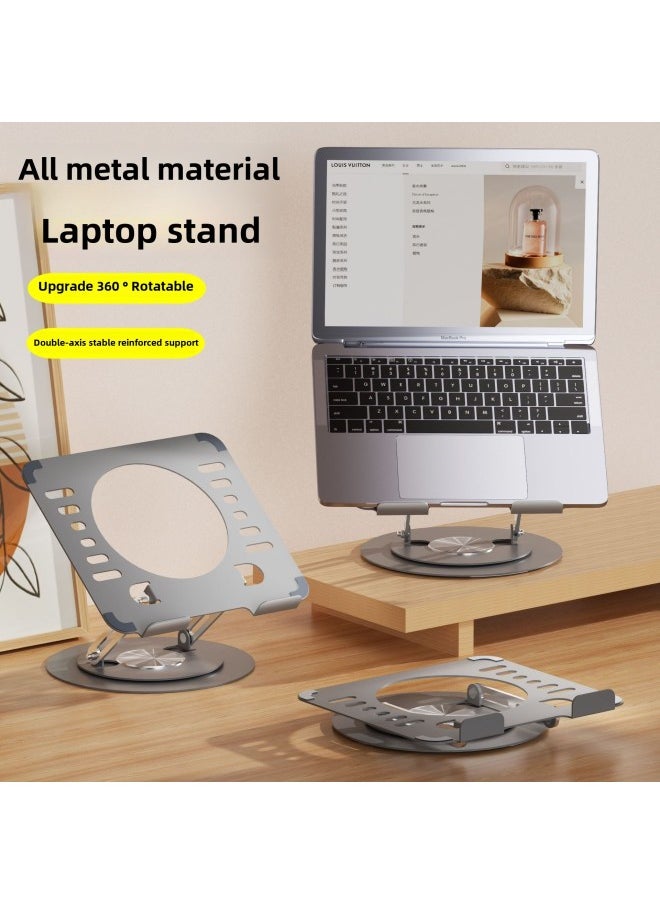 Laptop Stand 360-degree Rotating Adjustable Lifting Bracket Portable Storage Office Tablet Support-Color:Pink