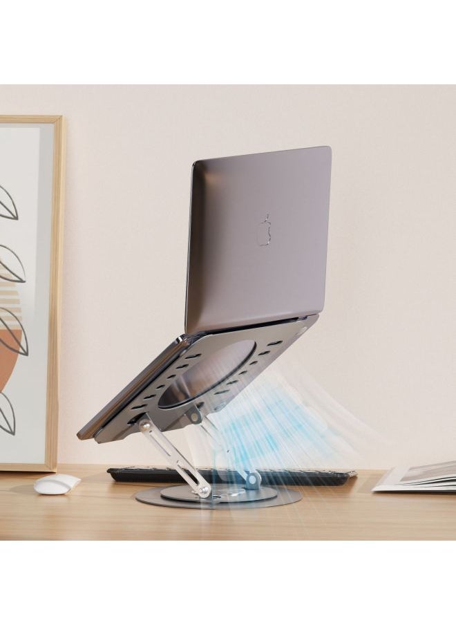 Laptop Stand 360-degree Rotating Adjustable Lifting Bracket Portable Storage Office Tablet Support-Color:Pink