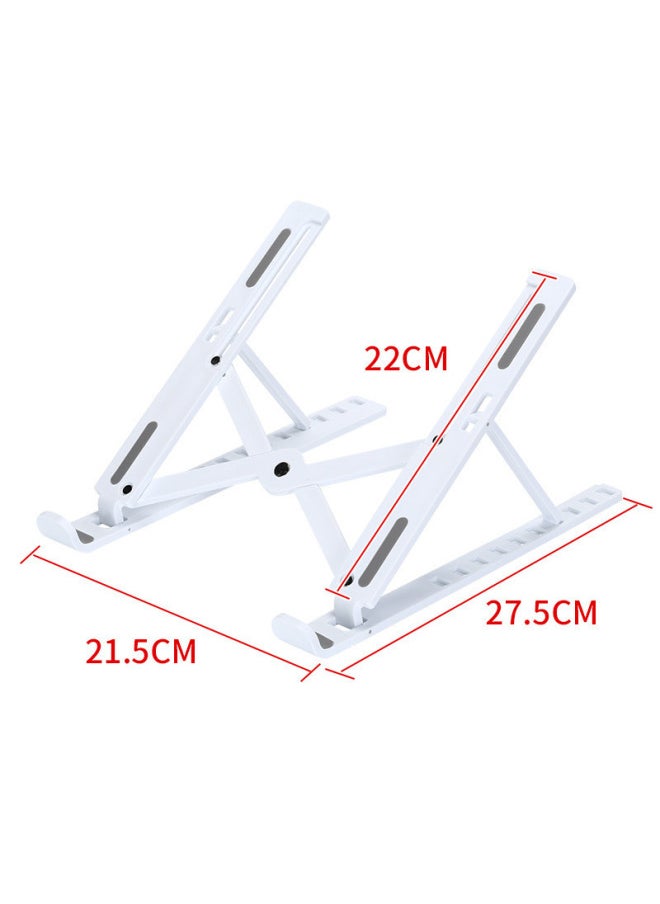Notebook Computer Aluminum Alloy Bracket Bracket Desktop Height Cooling Folding Portable Support Hanging Vertical Adjustment-Color:20inch Large Plastic White