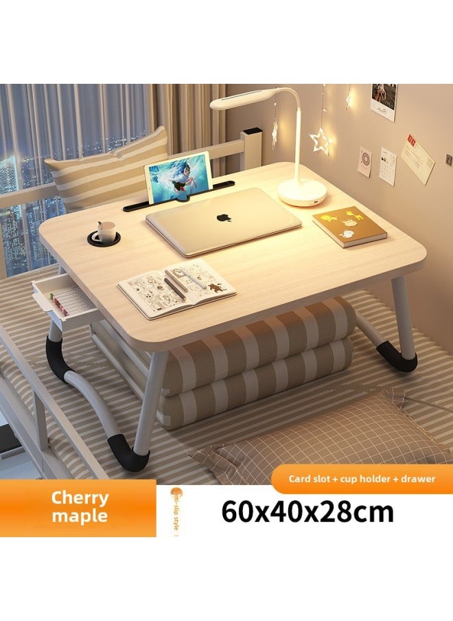 Bed Small Table Foldable Table Laptop Table Desk Home Simple Bracket Bay Window Reading Table University-Color:Sakura Maple