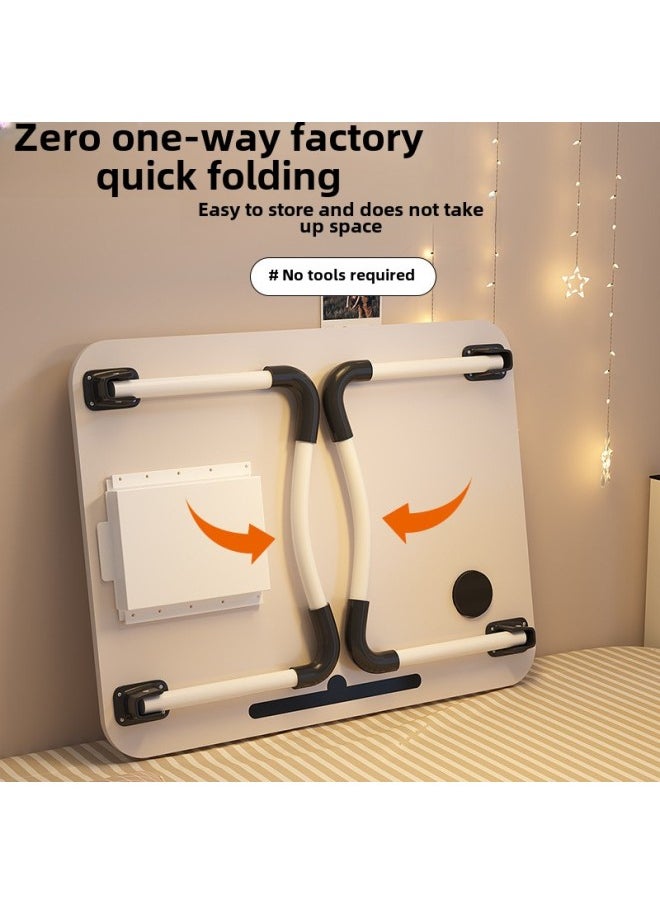 Bed Small Table Foldable Table Laptop Table Desk Home Simple Bracket Bay Window Reading Table University-Color:Moonlight White